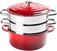 Vertical steamer Steamers for Cooking Stainless Steel,304 Stainless Steel Casserole Suitable for Induction Cooker Gas Stove No Coating Non-Stick pan Fast Heat Conduction Size 26cm Suitable for 1-5 Peo