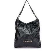Chanel Black Quilted Calfskin Large 22 Bag Silver Hardware