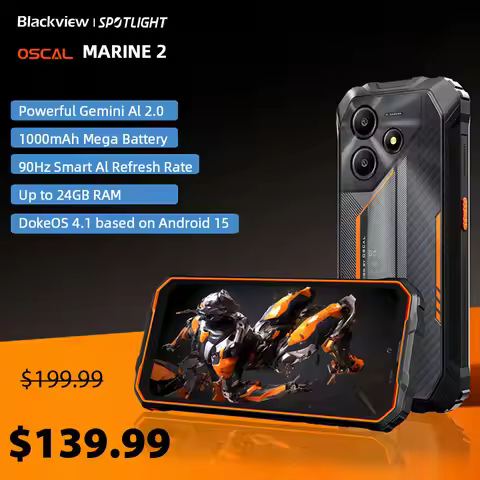 Blackview OSCAL MARINE 2 AI Smartphone Android 15, 6.56'' HD+ Display, 24(8+16)GB 256GB, Rugged Smar