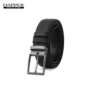 DAPPER เข็มขัดหนัง Saffiano Vegan Leather Belt สีดำ
