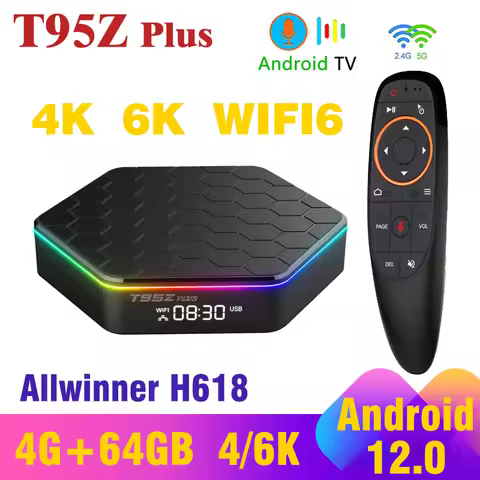 NEW T95Z PLUS Android 12.0 Smart TV BOX Allwinner H618 4G 32G 64G 128G 6K 4K 3D BT 5G Dual WIFI6 Med