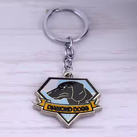 Game Metal Gear Solid Diamond Dog Keychain Pendant METAL GEAR Keyring Cosplay Fan Gift Men Women Bac