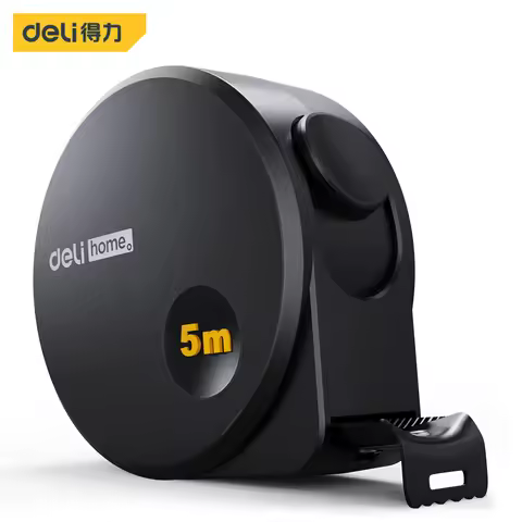 Deli Tools 1 Pcs 3/5 M Black Steel Material Measuring Tape Measure Multifunctional Household Woodwor