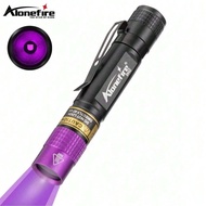 Alonefire UV Penlight LED Flashlight 365nm/395nm Mini Penlight Ultraviolet Invisible Ink Marker Blac