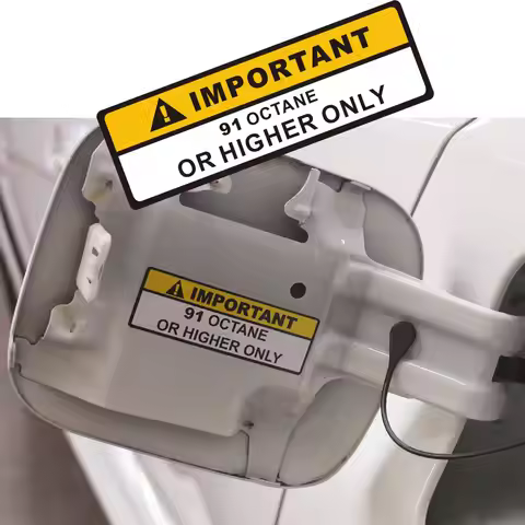 Warning Label 91+ or Higher Octane Gas Fuel Tank Sticker Decal car sticker