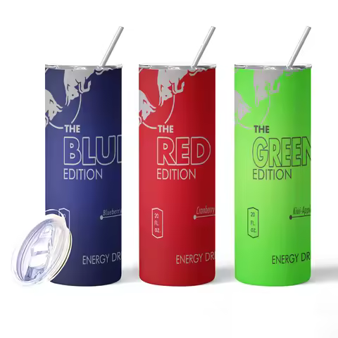 20oz Coconut Berry Energy Drink Tumblers cup with Straws and Lid Stainless Steel Insulated Keeps Dri