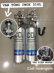 Bình co2 thủy sinh Thép 3kg + van điện mufan