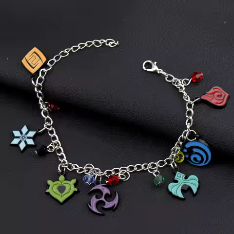 Genshin Impact Charm Bracelet Anime Cartoon Bracelet Jewelry Anime Game Eye of God 7 Metal Gifts for