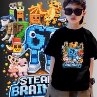 【220G 100%Cotton T-Shirt】 NELLY 8 Colors Brainrot Six Seven 67 Italian Brainrot T Shirt for Kids Co