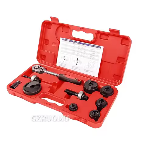 Manual Ratchet Knockout Hole Punch Driver Kit 1/2 to 2 Inch(22.5-61.5mm) Electrical Conduit Hole Cut