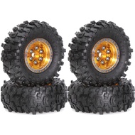 4pcs 51mm Metal Beadlock Wheel Rim Rubber Tire Set for FCX24M Camel Cup 1/24 RC Crawler Car Upgrade 