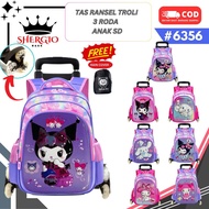 GIO BAGS 3-Wheel Elementary School Girls Trolley Bag for Elementary School Girls 3D Embossed 6356