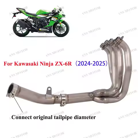 Titanium For Kawasaki Ninja Zx6r 2024-2025 Motorcycle Exhaust Escape System Front Link Pipe Slip On