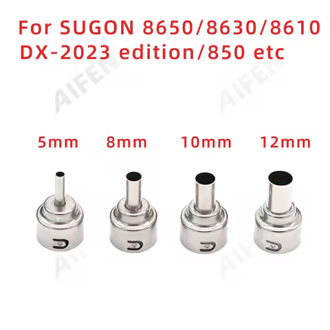 SUGON 8650/ 8630/8610DX-PRO Hot Air Soldering Station Nozzle 5mm/8mm/10mm /12mm Heat Nozzle