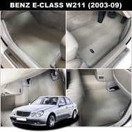 ยางปูพื้นรถยนต์ BENZ E-CLASS W211 (ปี2003-09) พรมกระดุมเม็ดเล็ก สีครีม เข้ารูป ตรงรุ่นรถ