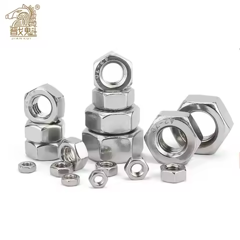 5/ 10/ 20/ 50pcs M1 M1.2 M1.4 M1.6 M2 M2.5 M3 M3.5 M4 M5 M6 M8 304 Stainless Steel Hex Hexagon Nut D