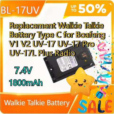 BL-17UV Replacement Walkie Talkie Battery 7.4V 1400mAh Type C for Boafeng V1 V2 UV-17 UV-17 Pro UV-1