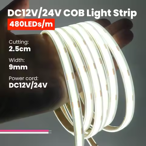 IP68 Waterproof COB LED Strip Lights 12V 24V 480Leds/M High Density Flexible Diode Tape Light RA90 3