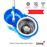 Spin Mop with Stainless Steel Basket & Wheels Multiple Color Choice Automatic Spin Mop Hand Free Hou