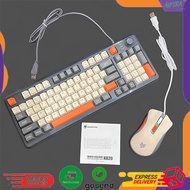 Gaming Keyboard RGB LED USB Wired 94 Keys Top Knob with Mouse K820 XUNFOX