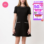 EP เดรสสั้นผ้าทวีต ผู้หญิง สีดำ | Tweed Short Dress | 05003