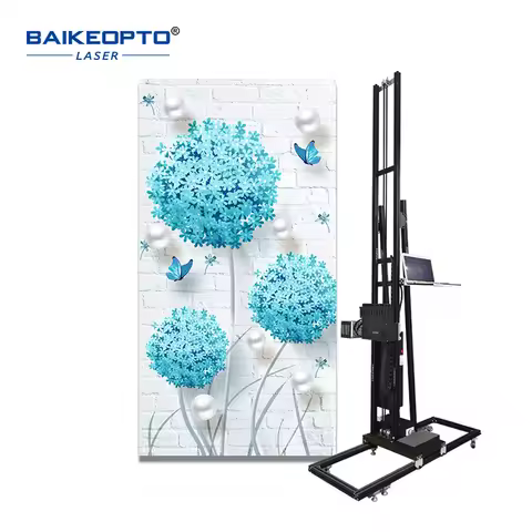 Baike Wall Painter UV Inkjet 3D Effect CMYKW DX10 Double Print Head Good Quality Cheap