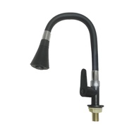 SUS304 Hitam Kran Angsa Warna Kran Dapur Kran Wastafel Kran Angsa Tembok Fleksibel Kran