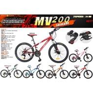 CROSSMAC MOUNTAIN BIKE 24INCH WHEEL - MV200 - ALUMINUM FRAME - SHIMANO 21 SPEED - MTB 24