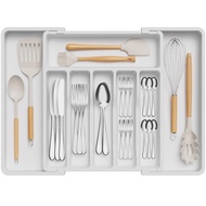 Lifewit Large Size Cutlery Case Cutlery Storage Expandable Kitchen Utensil Tray with Adjustable Plat