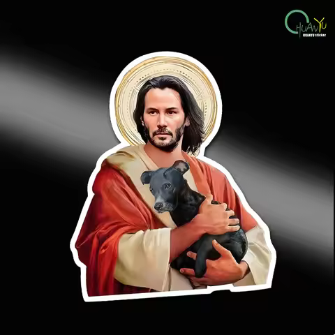 Reflective car stickers, Angel John Wick chasing pet dogs at high speed, movie glass paint stickers