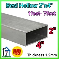 4"x2" Besi Hollow Rectangular (1feet -7feet) Thickness 1.2mm (BP1)