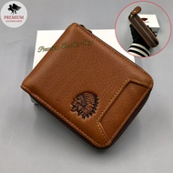 Rush Rider Leather Wallet Men Zip Short Wallet Leather Purse Man