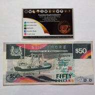 Uang Kuno 50 Dollar SGD Singapore Seri Kapal Tahun 1987-1995 AUNC