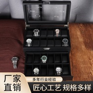 Carbon Fiber PU WATCH BOX Double Layer 24 WATCH Display BOX Storage BOX Bracelet Bracelet Storage BO