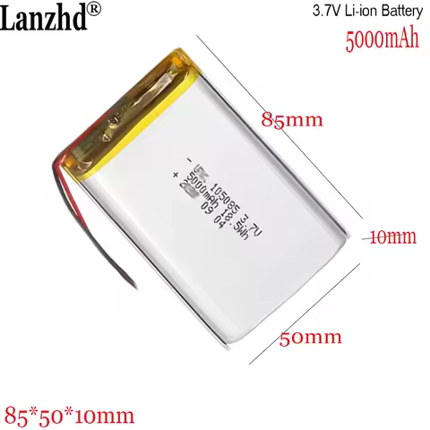 1-12pcs Li-ion Battery Manufacturers In China Supply Battery Pack 105085 5000mAh 3.7V For Smart Home