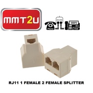 TINYTECH RJ11 TELEPHONE 4P4C 1 FEMALE TO 2 FEMALE PHONE LINE SPLITTER (1F2F)
