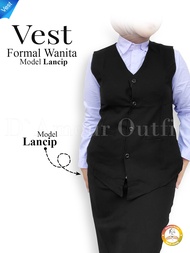 Rompi Formal Wanita Polos Pakaian Kerja Kantoran Vest Kantor Bahan Perempuan Korean Style Pendek Tan