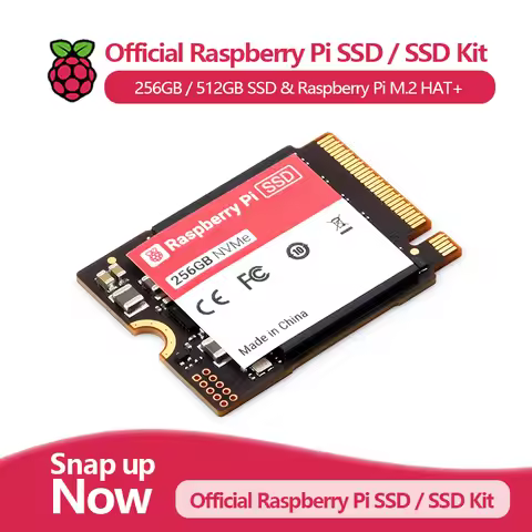 Official Raspberry Pi SSD / SSD Kit, 256GB / 512GB and RPI M.2 HAT+, compliant with PCIe Gen 3 stand