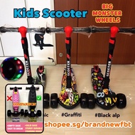 Kids scooter Big wheels kick scooter skate kid foldable handle adjustable lights wheels