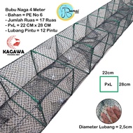 4-meter Dragon Bubu Net Kagawa Fishing Net Shrimp Net 12-hole PE Material 17-segment Crowded Fishing