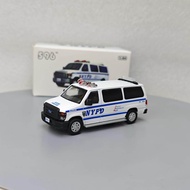 596 1: 64 Ford E-Series Vans Ford E350 NYPD NYPD Alloy Car Model Gift