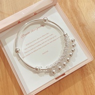 Lao Fengxiang Miaojiang Girl Bell Pure Silver 999.9 Solid Bracelet New Chinese Style Ethnic Style Br