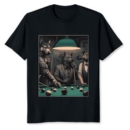 Game Night Time Dogs On Billiards Pool Table Shooting 8 Ball T-Shirt