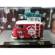 M2 Machines MiJo Exclusives Mooneyes Ornament 1960 Volkswagen Delivery Short Bus Satin Red Christmas