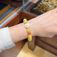 天然俄料白花蜜蜜蠟手串 滿蜜花白花蠟 配猛獁 南紅