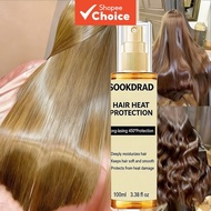 Hair Heat Protection Heat Protection Hair, Perlindungan Haba Rambut, Sesuai Untuk Rambut Pendek, Mud