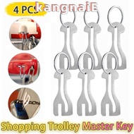 KANGNAI Trolley Master Key Token, Detachable Coin Holder Shopping Cart Token, Durable Reusable Metal