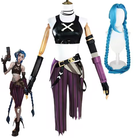 Jinx Cosplay Costume Anime Arcane Jinx Cosplay Comic Con Women Outfits