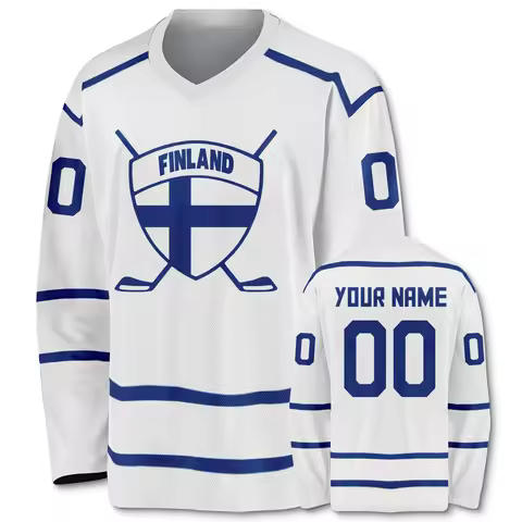 Finland Personalized Hockey Jersey for Men Women Youth Kids Custom Name Number Hockey Training Shirt