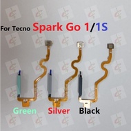 ลายนิ้วมือลายนิ้วมือเซนเซอร์สำหรับ Tecno Spark Go 1 1S ปุ่มเปิดปิดเครื่องโค้ง KL4 KL4n